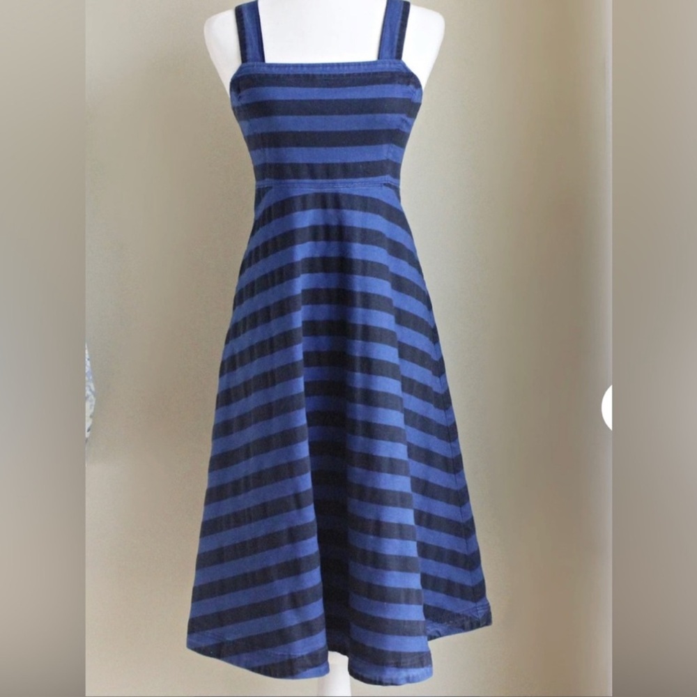 Anthropology Striped Blue Dress